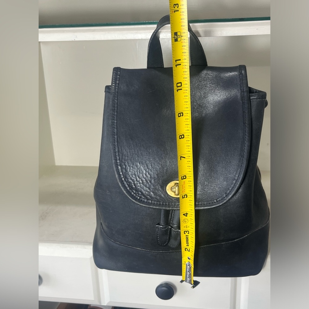Coach Vintage Black Leather Daypack Backpack Bag 9791 - Picture 3 of 9